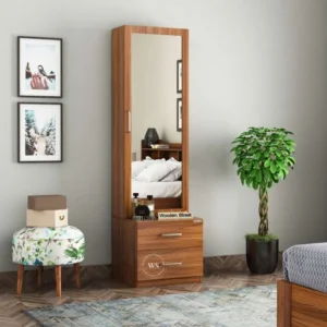 Modern Wooden Dressing Table with Mirror & Storage Drawers